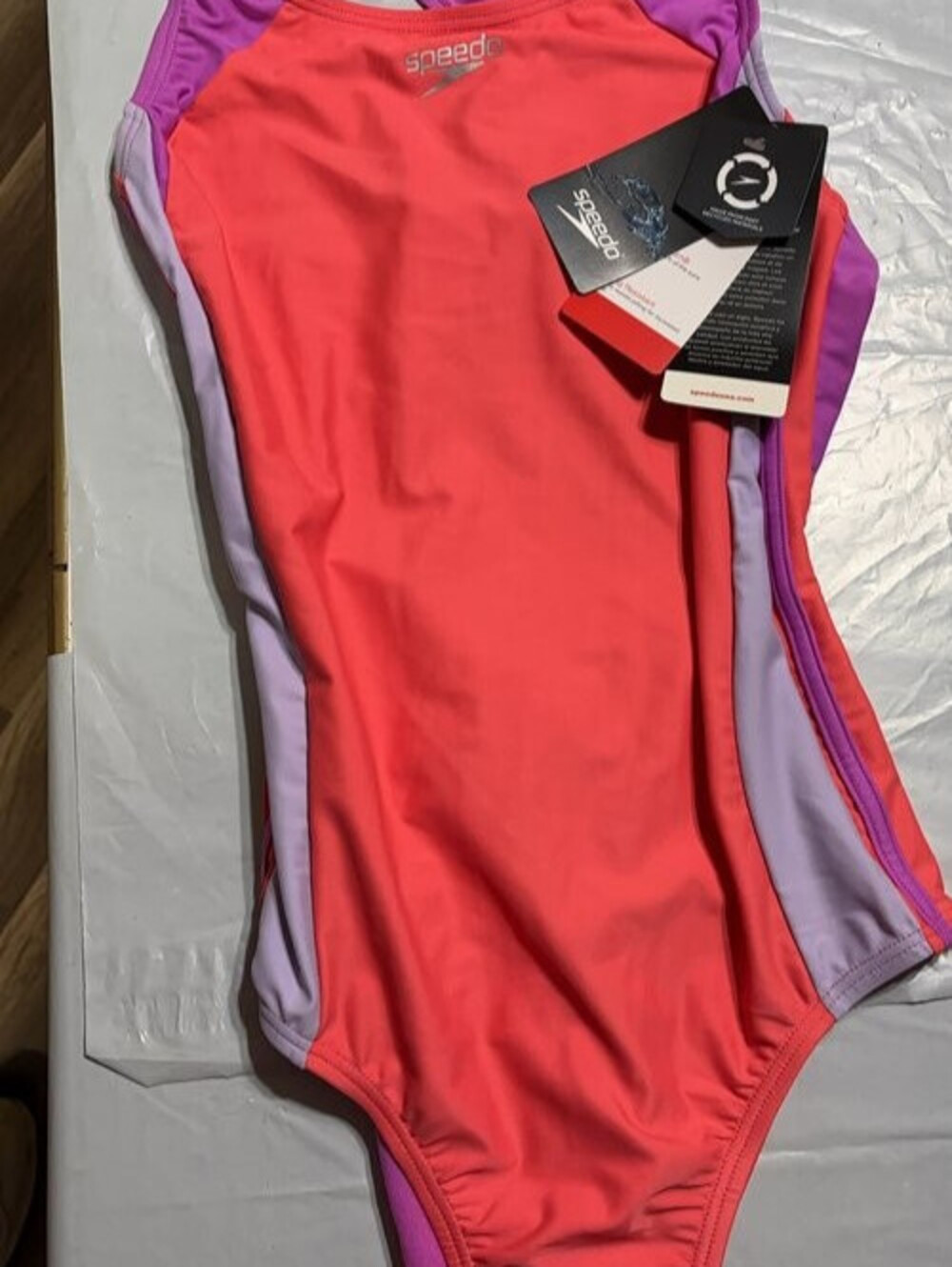 Speedo Women's One Piece Swimsuit, Pink/Purple, New with Tags size 14